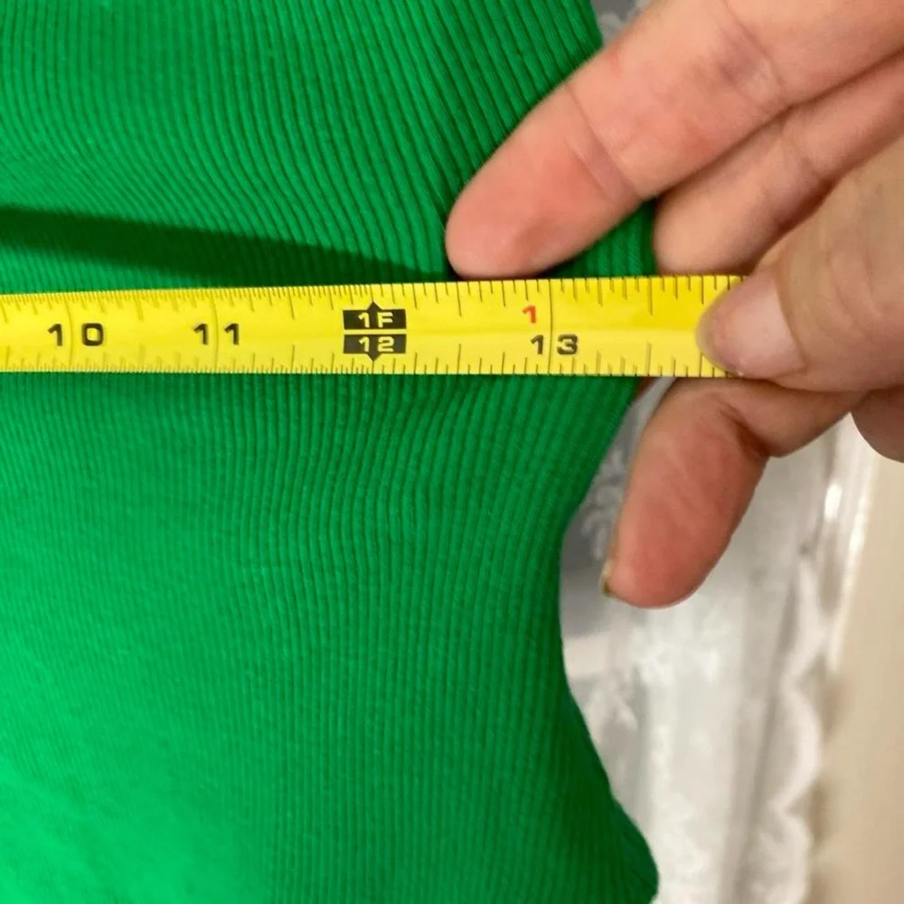 Zara Green bodysuit with scoop neck and ruffle sleeves S - Picture 4 of 4